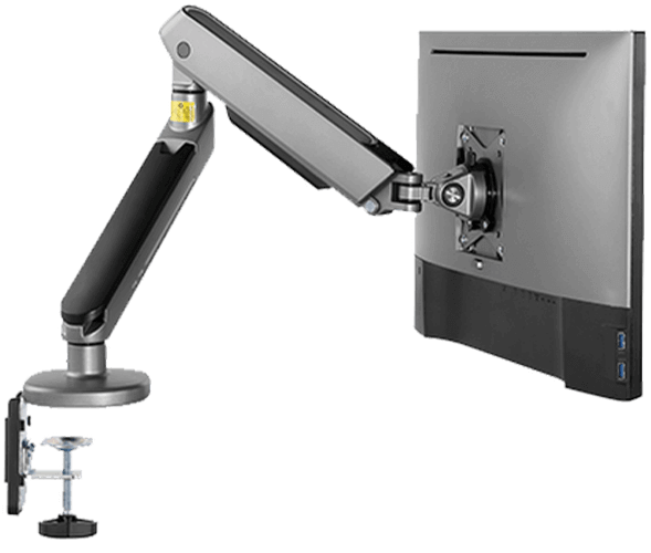 ذراع شاشة ألعاب فردي فاخر من تويستد مايندز بإضاءة RGB - رمادي - TM-54-C06-G