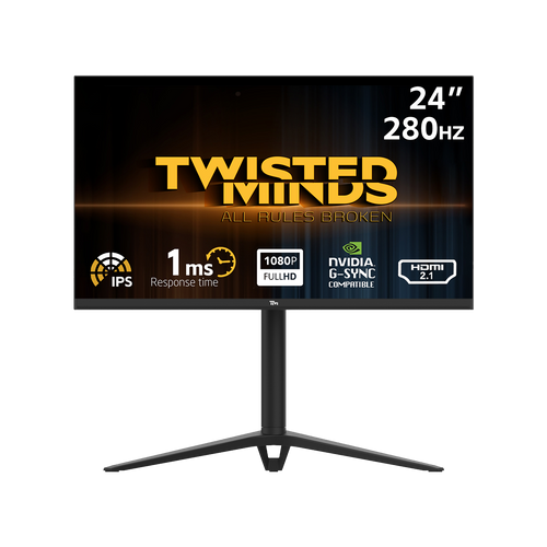 تويستد مايندز, شاشة الألعاب بحجم 24 بوصة, 280 هرتز, زمن الاستجابه 1, اتش دي ام اي 2.1