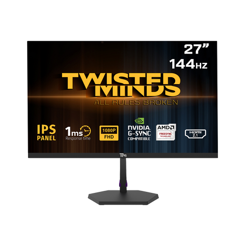 تويستد مايندز, شاشة الألعاب بحجم 27 بوصة, 144 هرتز, زمن الاستجابه 1, اتش دي ام اي 2.1