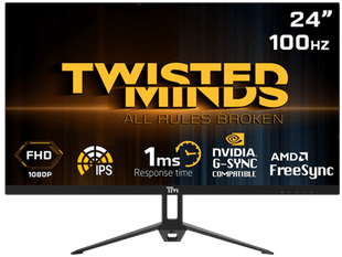 Twisted Minds ECO Series Flat 24'',FHD ,100 HZ ,IPS ,1ms Gaming Monitor