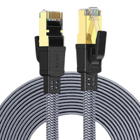 كابل شبكة Twisted Minds المسطح المضفر، معدل نقل البيانات 40 جيجابت في الثانية / 2000 ميجاهرتز، طول 20 مترًا - TM-CAT8-20M