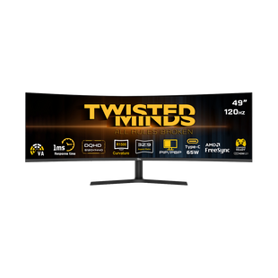 Twistedminds Eclipse Pro Series 49” WQHD (5120×1440),120Hz, 1ms, HDR10, HDMI 2.1, curved 1500R, Built-in dual speakers (2 × 3W) Gaming Monitor - TM49CDQHDVA