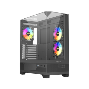 علبة ألعاب Twisted Minds DarkPulse متوسطة الحجم من الزجاج المقوى باللون الأسود - TM-XL290-B