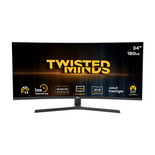 تويستد مايندز, شاشة الألعاب بحجم 34 بوصة, بدقة 180 هرتز, سرعة الاستجابة 1
