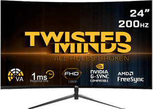 Twisted Minds 24'' FHD 200HZ, curved, VA, 1MS, HDMI 2.0 Gaming Monitor - TM24RFA-200HZ