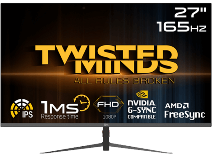 Twisted Minds FHD 27'', 165Hz, 1MS, HDMI 2.0 Gaming Monitor  TM27DFI