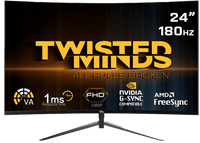 Twisted Minds 23.6. FHD 180HZ, Curved, VA, 1MS, HDMI 2.0 Gaming Monitor TM24RFA-180HZ