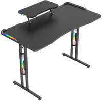مكتب ألعاب مزدوج السطح على شكل حرف T من تويستد مايندز، مزود بإضاءة RGB، طراز TM-GD27-T-RGB