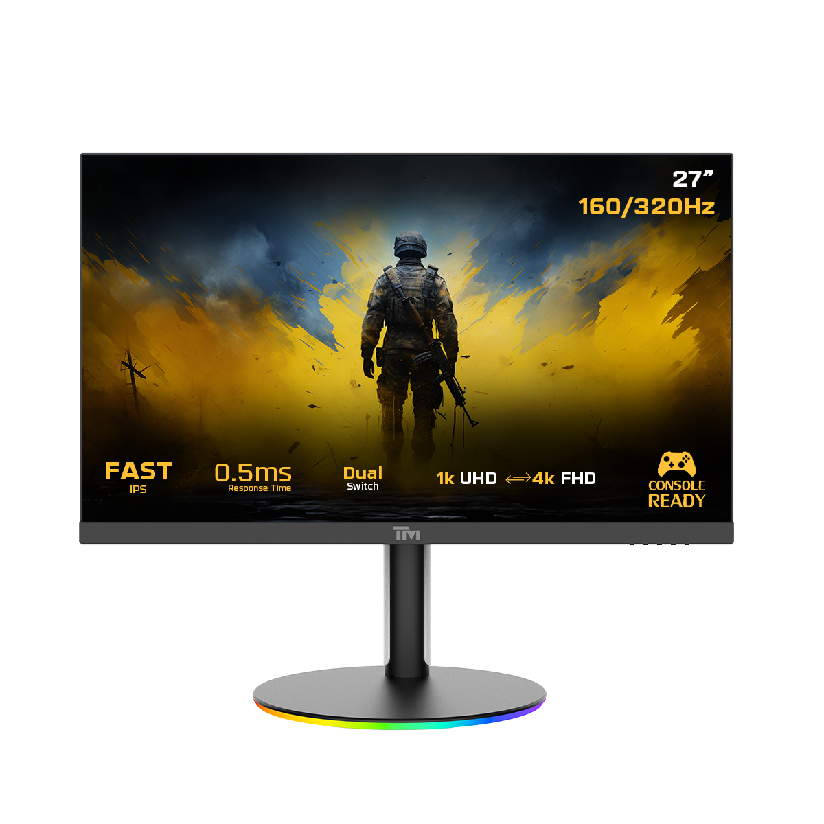 Twistedminds Dual Switch Gaming Monitor TMDX27B  27" FHD, 160/320Hz, MPRT 0.5ms, HDMI 2.1, Fast IPS (Support PS5) - Black