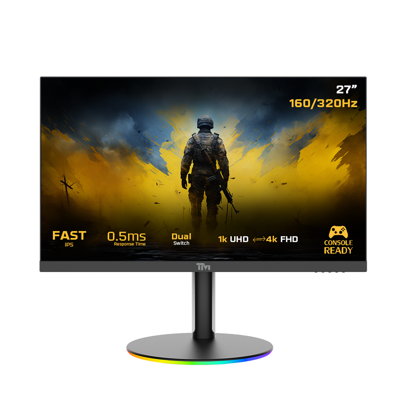 Twistedminds Dual Switch Gaming Monitor TMDX27B  27" FHD, 160/320Hz, MPRT 0.5ms, HDMI 2.1, Fast IPS (Support PS5) - Black