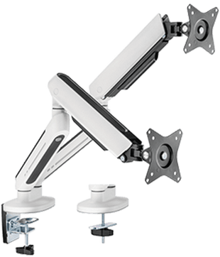 ذراع شاشة مزدوج فاخر من تويستد مايندز مع إضاءة RGB - أبيض TM-54-C012-W