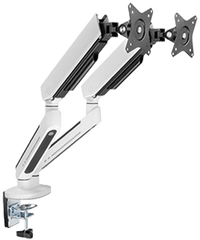 ذراع شاشة مزدوج فاخر من تويستد مايندز مع إضاءة RGB - أبيض TM-54-C012-W