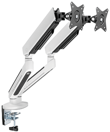 ذراع شاشة مزدوج فاخر من تويستد مايندز مع إضاءة RGB - أبيض TM-54-C012-W