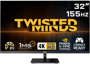 Twisted Minds UHD 32'', 155Hz, 1ms, HDMI 2.1 Gaming Monitor TM32FMDUI
