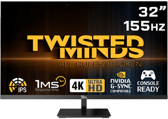 Twisted Minds UHD 32'', 155Hz, 1ms, HDMI 2.1 Gaming Monitor TM32FMDUI