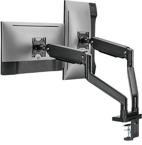 ذراع شاشة مزدوجة شديدة التحمل من تويستد مايندز، مزودة بنابض مساعد ومنفذ USB، موديل TM-60-C012