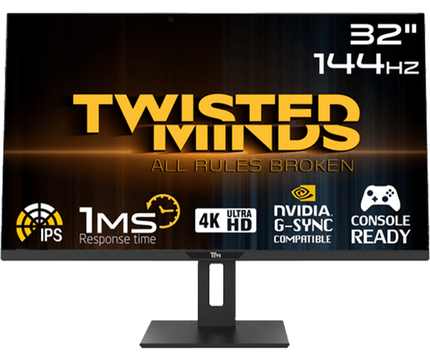 Twisted Minds UHD 32'', 144Hz, 1ms, HDMI 2.1 Gaming Monitor TM32DUI