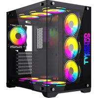 علبة ألعاب Twisted Minds Bullet-07 متوسطة الحجم من الزجاج المقوى - أسود TM1-BS