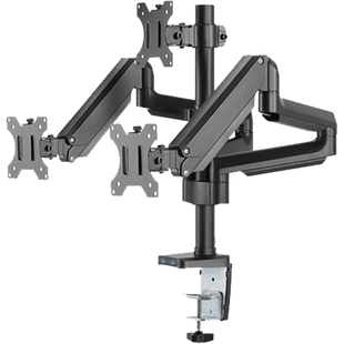 ذراع شاشة ثلاثي من الألومنيوم النحيف ذو زنبرك ميكانيكي ومنفذ USB من تويستد مايندز TM-26-C018UP