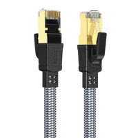 كابل شبكة Twisted Minds المسطح المضفر، معدل نقل البيانات 40 جيجابت في الثانية / 2000 ميجاهرتز، طول 20 مترًا - TM-CAT8-20M