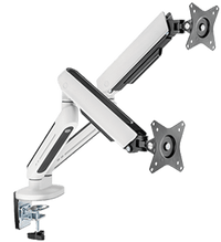 ذراع شاشة مزدوج فاخر من تويستد مايندز مع إضاءة RGB - أبيض TM-54-C012-W