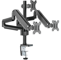 ذراع شاشة ثلاثي من الألومنيوم النحيف ذو زنبرك ميكانيكي ومنفذ USB من تويستد مايندز TM-26-C018UP