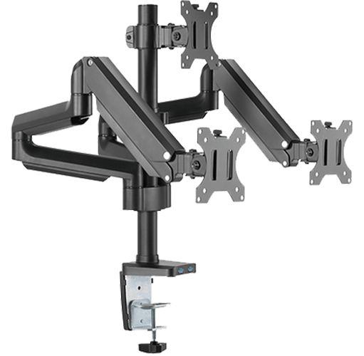 ذراع شاشة ثلاثي من الألومنيوم النحيف ذو زنبرك ميكانيكي ومنفذ USB من تويستد مايندز TM-26-C018UP