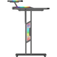 مكتب ألعاب مزدوج السطح على شكل حرف T من تويستد مايندز، مزود بإضاءة RGB، طراز TM-GD27-T-RGB