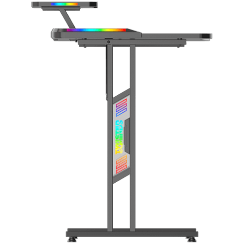 مكتب ألعاب مزدوج السطح على شكل حرف T من تويستد مايندز، مزود بإضاءة RGB، طراز TM-GD27-T-RGB