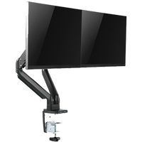 ذراع شاشة مزدوج من الألومنيوم النحيف ذو زنبرك ميكانيكي ومنفذ USB من تويستد مايندز TM-26-C012U