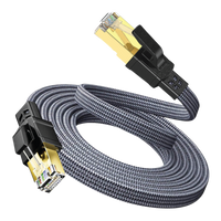 كابل شبكة Twisted Minds المسطح المضفر، معدل نقل البيانات 40 جيجابت في الثانية / 2000 ميجاهرتز، طول 5 أمتار - TM-CAT8-5M