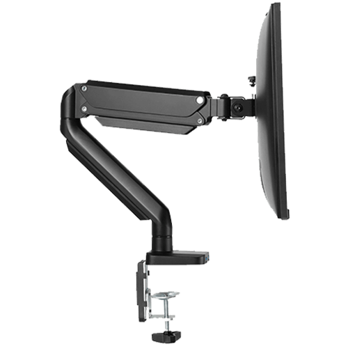 ذراع شاشة Twisted Minds أحادي الشاشة، مصنوع من الألومنيوم، رفيع، بنابض ميكانيكي، مزود بمنفذ USB، طراز TM-26-C06U