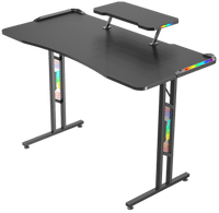 مكتب ألعاب مزدوج السطح على شكل حرف T من تويستد مايندز، مزود بإضاءة RGB، طراز TM-GD27-T-RGB
