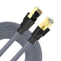 كابل شبكة Twisted Minds المسطح المضفر، معدل نقل البيانات 40 جيجابت في الثانية / 2000 ميجاهرتز، طول 10 أمتار - TM-CAT8-10M