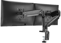 ذراع شاشة مزدوج من الألومنيوم النحيف ذو زنبرك ميكانيكي ومنفذ USB من تويستد مايندز TM-26-C012U