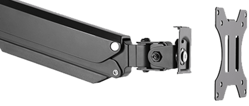 ذراع شاشة Twisted Minds أحادي الشاشة، مصنوع من الألومنيوم، رفيع، بنابض ميكانيكي، مزود بمنفذ USB، طراز TM-26-C06U