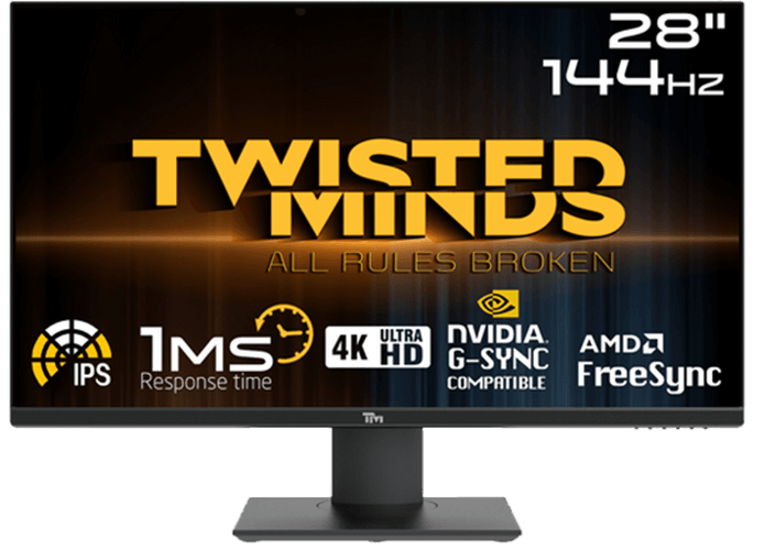 Twisted Minds Elite Series UHD 28'', 144Hz, 1ms, IPS, Gaming Monitor TM28EUI