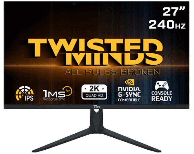 Twisted Minds 27" QHD 240HZ, IPS, 1MS, HDMI 2.1 Gaming Monitor - TM27DQI