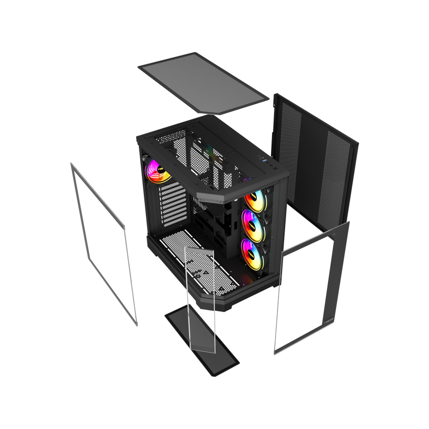 صندوق ألعاب Twisted Minds Vanguard - 04 Mid Tower - أسود – TM-P285-B