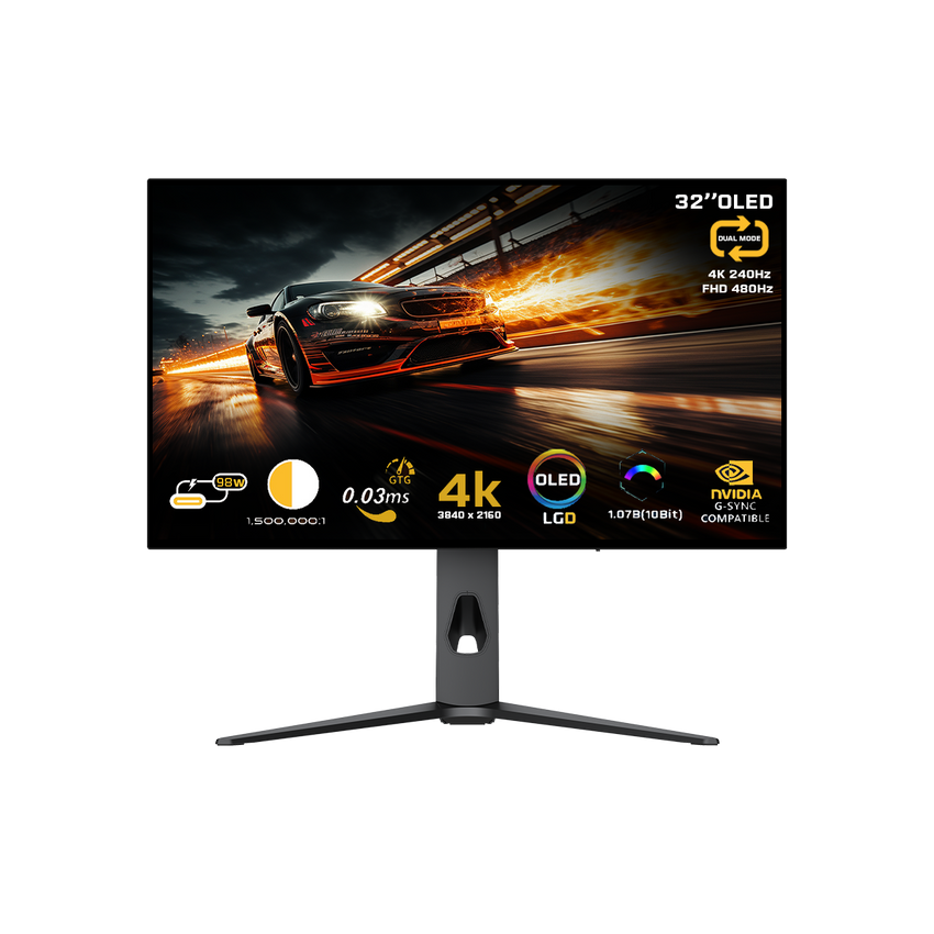 Twisted Minds 32" Prestige X Series OLED QHD Dual Mode 4k 240HZ/FHD 480Hz, IPS, 0.3 MS, HDMI 2.1 Gaming Monitor - TM32OLD4K240