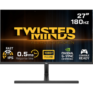 Twisted Minds Blaze Series Flat  27" FHD - 180HZ 0.5 MS Fast IPS HDMI 2.1 Gaming Monitor Black - TM27FHD180IPS