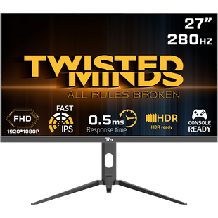 Twisted Minds Supreme Series Flat 27" FHD - 280HZ 0.5MS Fast IPS HDMI 2.1 Gaming Monitor - TM27FHD280IPS