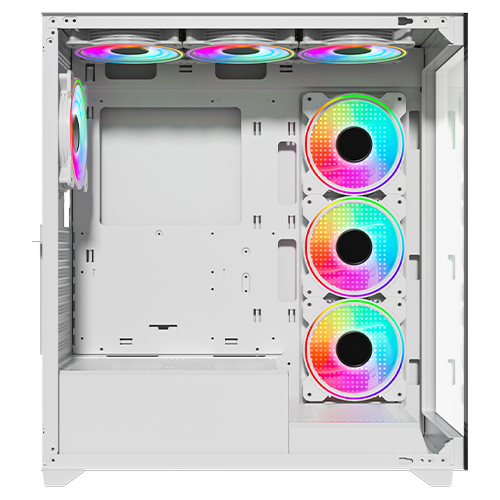 علبة ألعاب Twisted Minds Quantum Mid متوسطة الحجم من الزجاج المقوى - أبيض - TM-TM-290XL-9-W