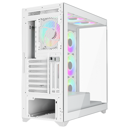 علبة ألعاب Twisted Minds Quantum Mid متوسطة الحجم من الزجاج المقوى - أبيض - TM-TM-290XL-9-W