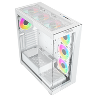 علبة ألعاب Twisted Minds Quantum Mid متوسطة الحجم من الزجاج المقوى - أبيض - TM-TM-290XL-9-W