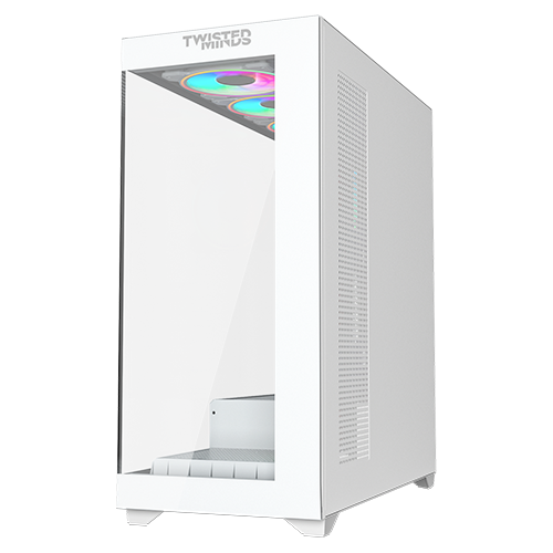 علبة ألعاب Twisted Minds Quantum Mid متوسطة الحجم من الزجاج المقوى - أبيض - TM-TM-290XL-9-W