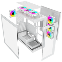 علبة ألعاب Twisted Minds Quantum Mid متوسطة الحجم من الزجاج المقوى - أبيض - TM-TM-290XL-9-W