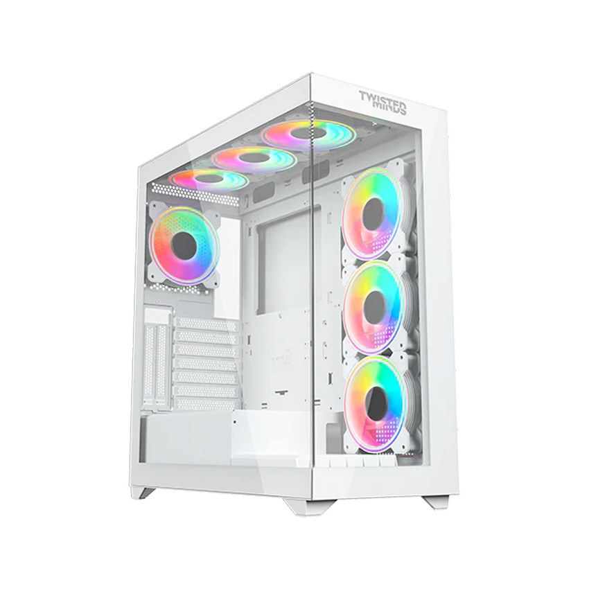 Twisted Minds Quantum Mid Tempered Glass Mid Tower Gaming Case - White - TM-TM-290XL-9-W