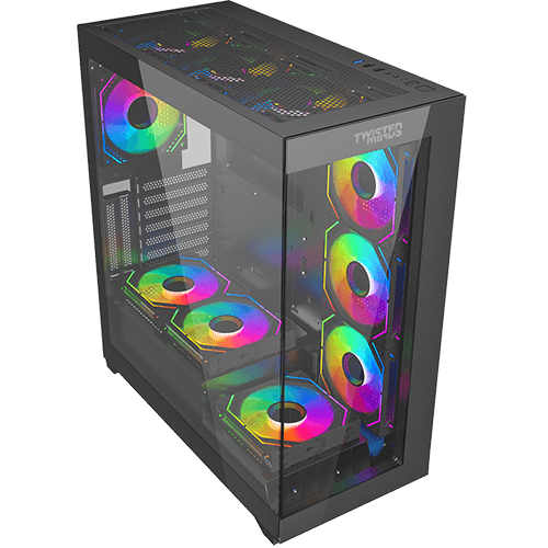 علبة ألعاب Twisted Minds Quantum Mid متوسطة الحجم من الزجاج المقوى - أسود - TM-290XL-9B