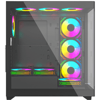 علبة ألعاب Twisted Minds Quantum Mid متوسطة الحجم من الزجاج المقوى - أسود - TM-290XL-9B